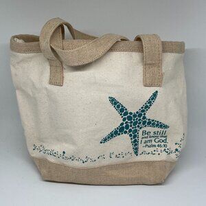 Canvas Starfish Tote Bag-Psalm 46:10